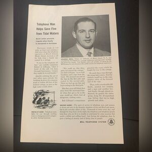 Vintage 1956 Bell Telephone Save Five From Tidal Waters Ad Advertisement